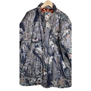 BushMaster Size Large Reversible Camouflage Hunting Jacket with Blaze Orange